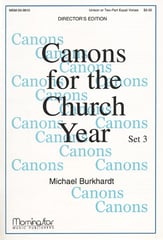 Canons for the Church Year No. 3-Score Unison Director's Score cover
